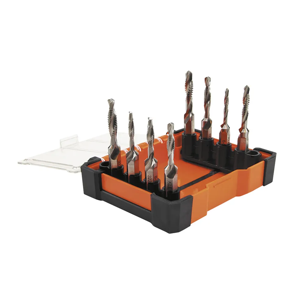 Kit de herramientas para perforar y roscar de 8 piezas